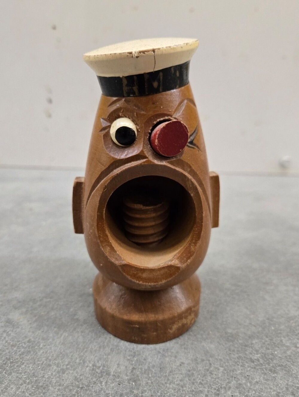 Vintage Wooden Sailor Face Nutcracker